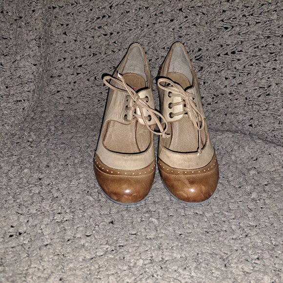 MIZ MOOZ-Symphony-Cone-Rockabilly/Retro-Brown/Tan Spectator-Sz 6.5-Excellent - Picture 3 of 8